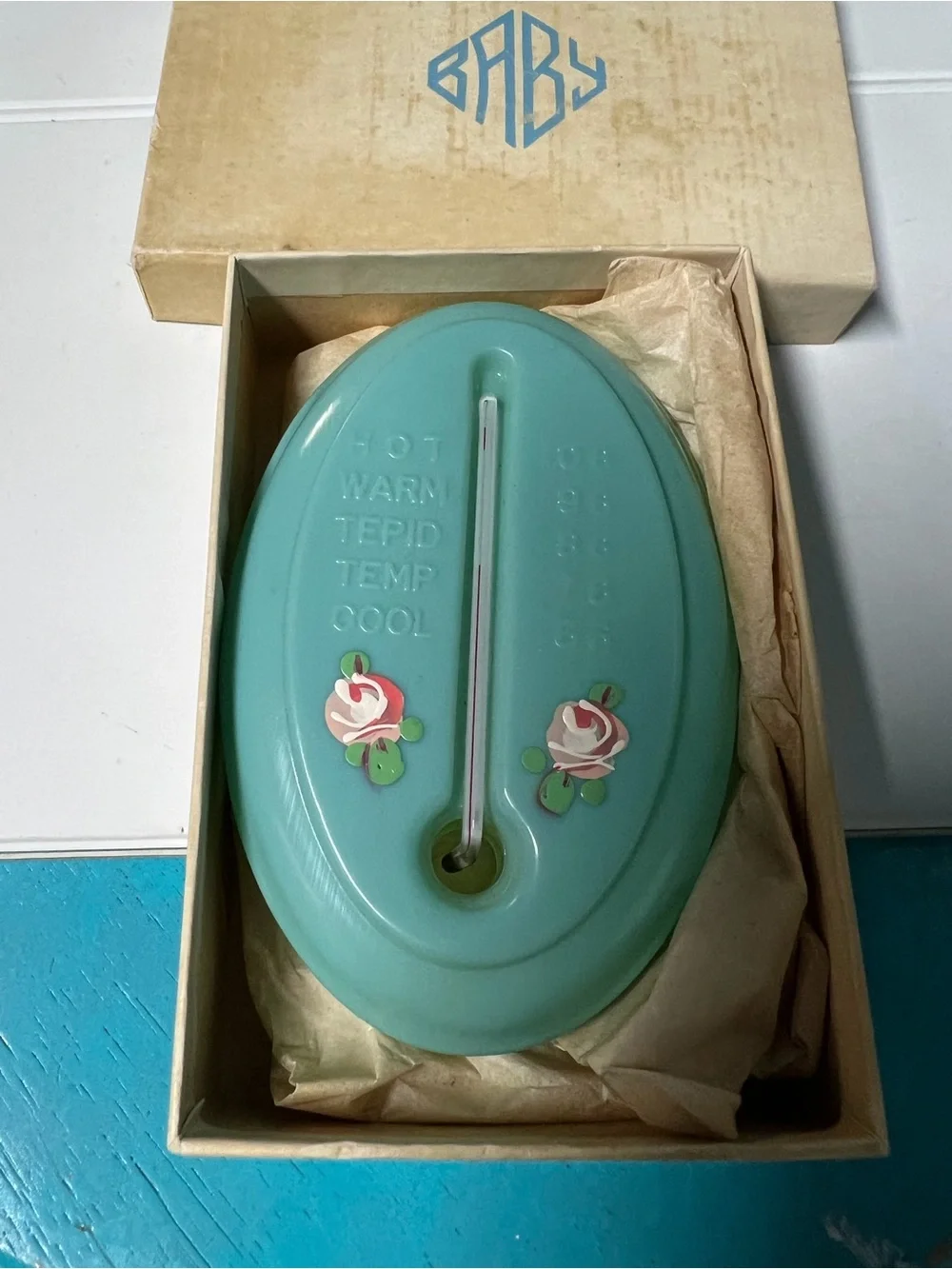 Mid-Century Floating Baby Bath Thermometer w/ Box